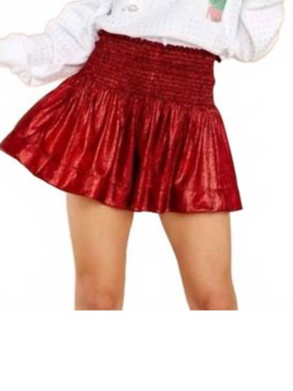 Queen of Sparkles Girls Red Smocked  swing shorts - size S